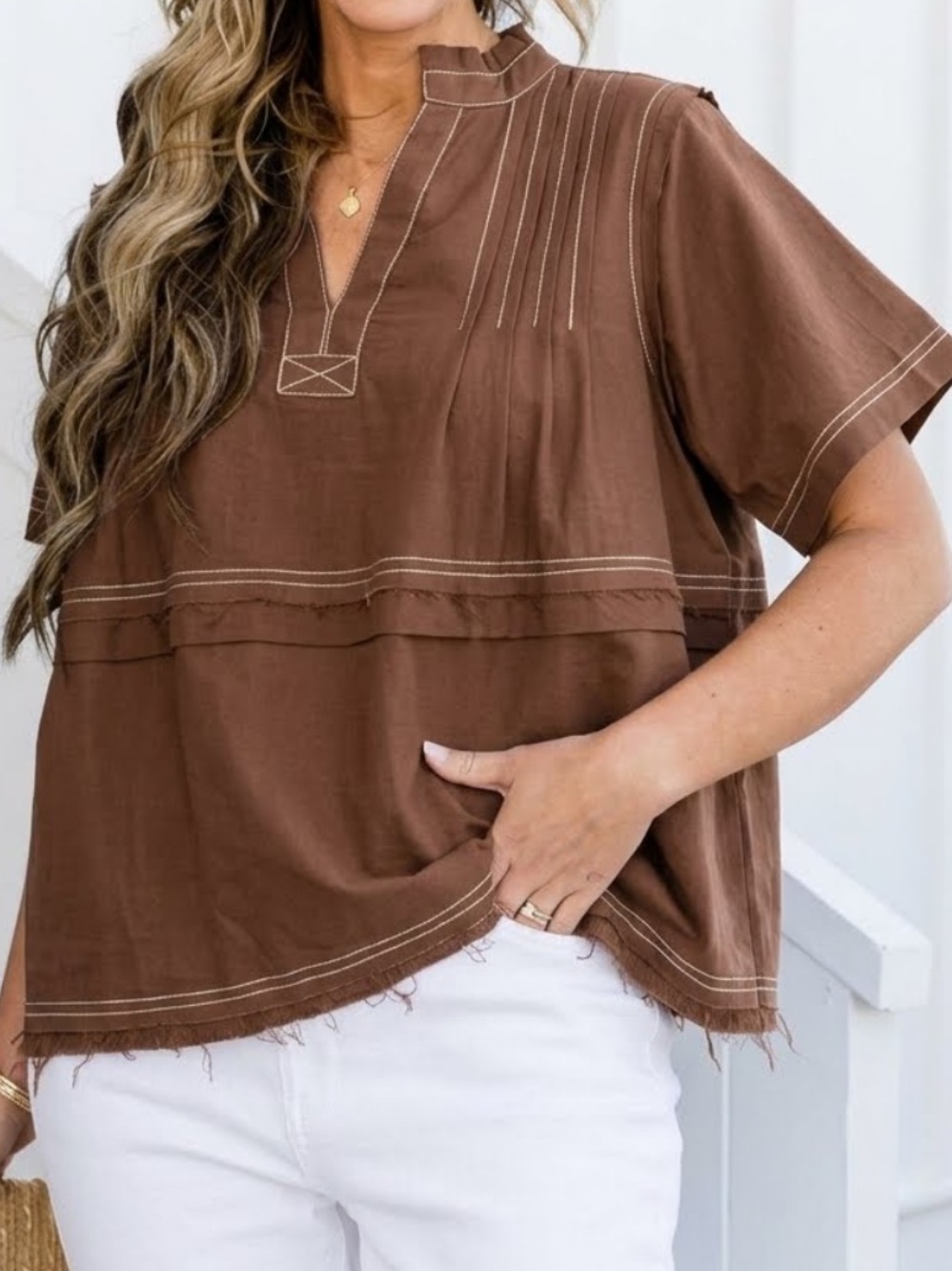 ChicSoul.com Countryside Trip Top Linen Cotton Resort Sustainable Raw Chic 2X